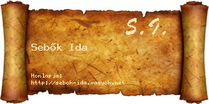 Sebők Ida névjegykártya